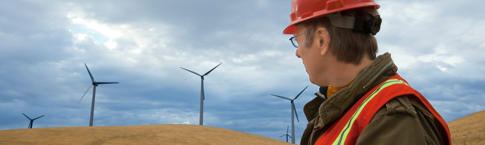 Person with hard hat and reflective vest