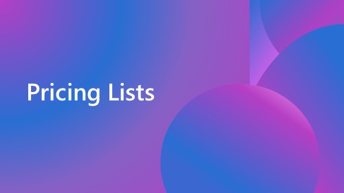 Pricing Lists