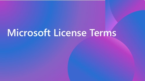 Microsoft License Terms banner