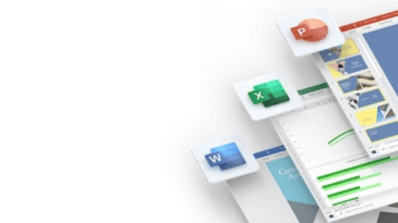 Icons depicting Microsoft 365 products