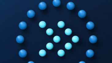 Dots forming a circle with two arrows inside