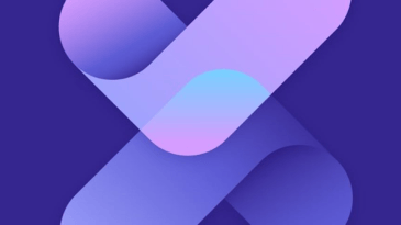 Two overlapping, curved shapes