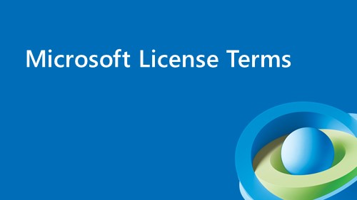 Microsoft License Terms banner