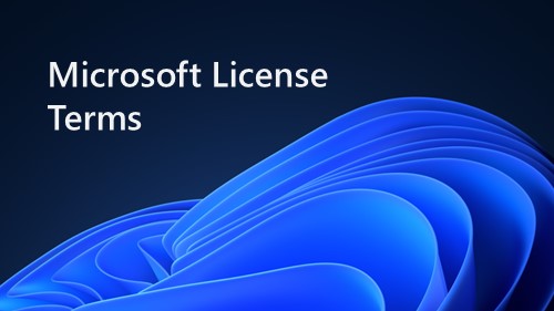 Microsoft License Terms Banner