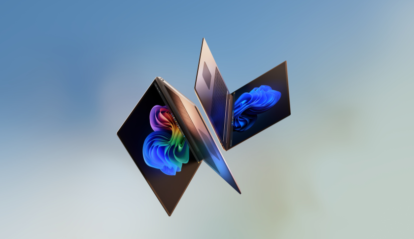 An image showing two laptops displaying Windows logos