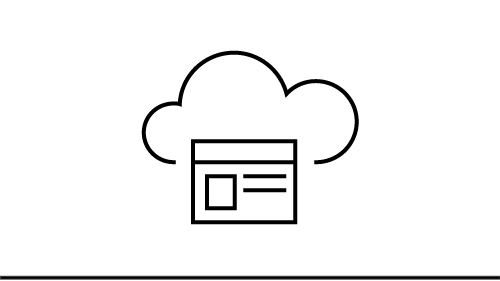 Cloud icon with a window inside