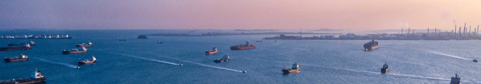 Fishing boats at sea