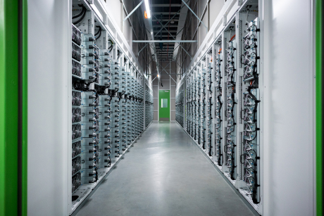 A long hallway of server racks