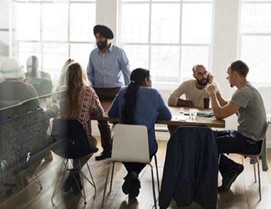 5 persons in a group discussion