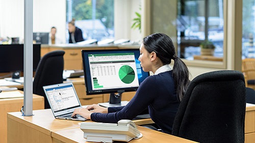 woman working on laptop