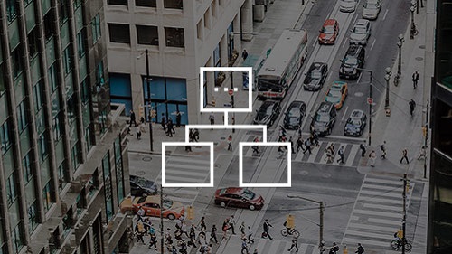 aerial view of busy road