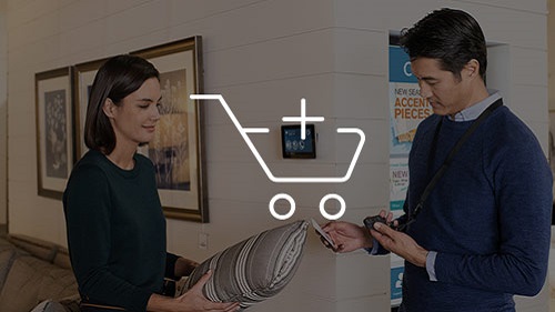 man and woman talking