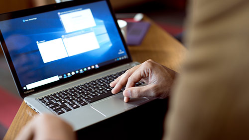A person working on the laptop