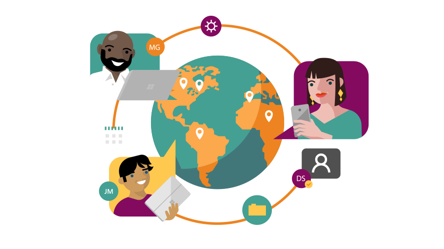 people communicating across globe