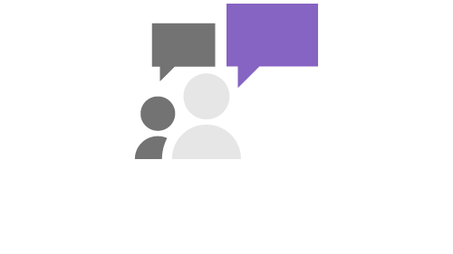 Icon of two people talking with chat windows