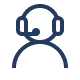 Icon of a person wearing a headset