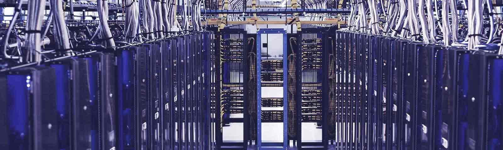 Data servers in a large server room