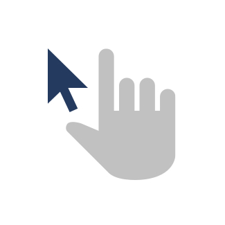 Icon of mouse arrow and hand cursor