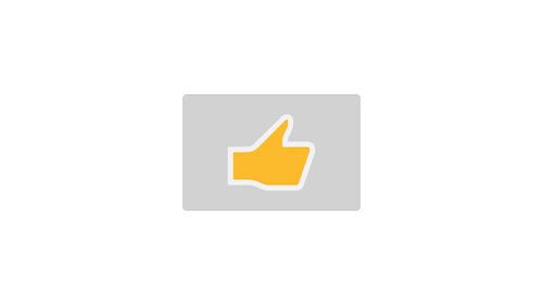 Gold thumbs up icon in gray box