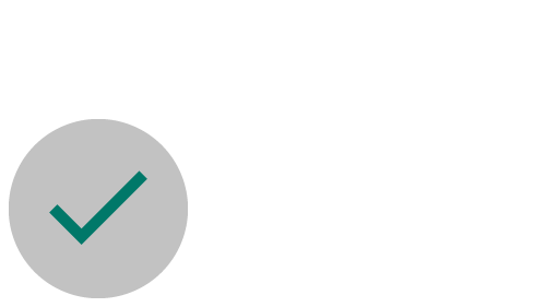 A simple illustration of a tick in a grey circle