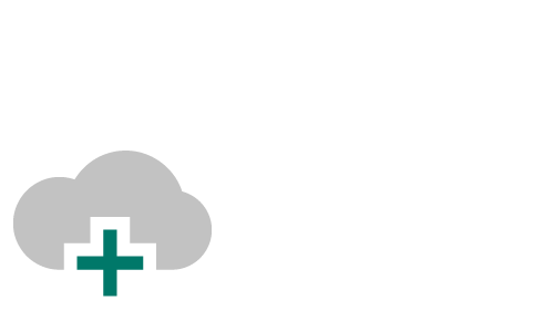 A simple illustration of a cloud with a plus sign