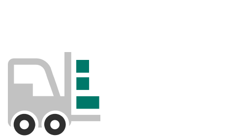 Illustration of a forklift carrying building blocks 