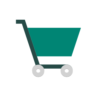 Simple icon of a shopping cart