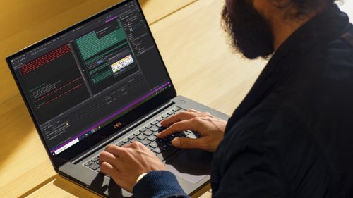 Person typing on a laptop