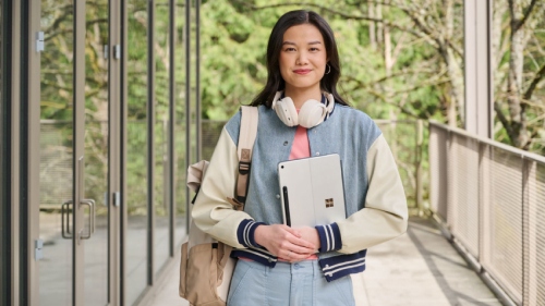 A person having the Surface device