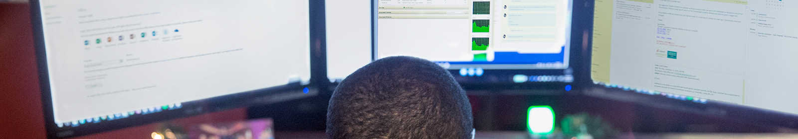 Man working with data