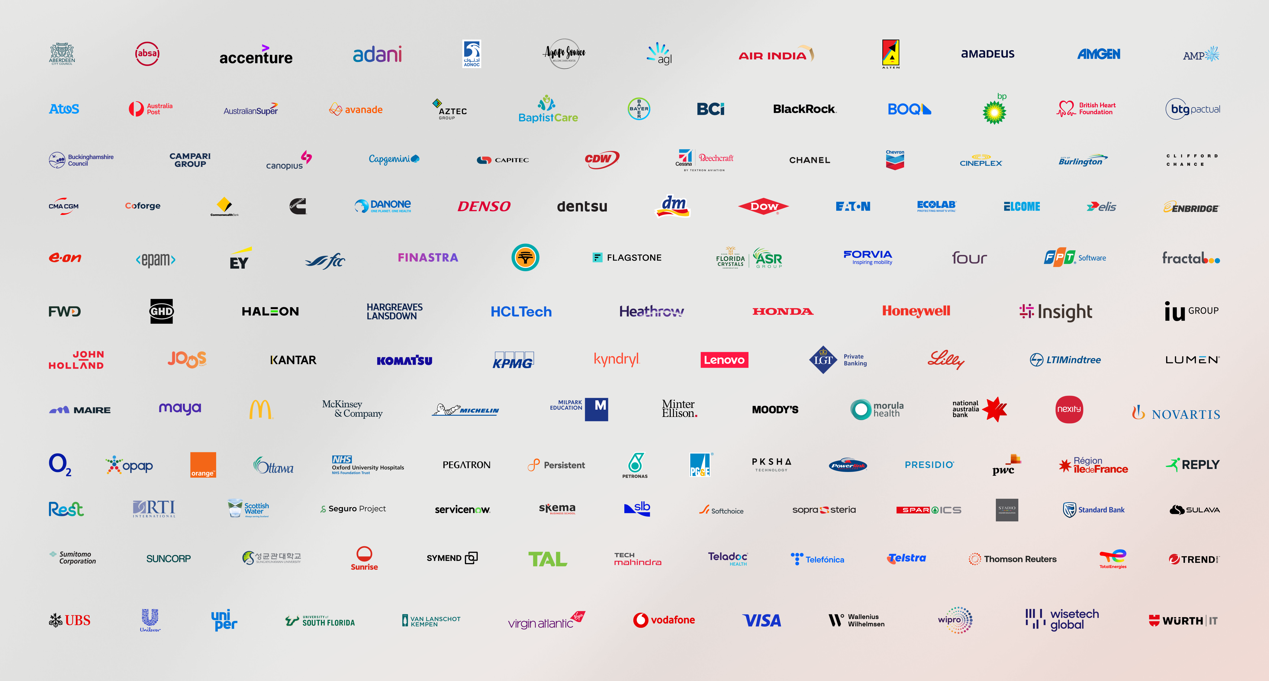  Eine Grafik mit den Logos von mehr als 100 Unternehmenskunden, die Agents in Copilot entwickeln.